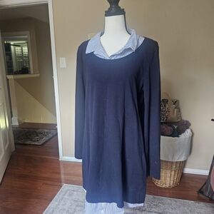 Tommy Hilfiger Navy Blue Long Sleeve Dress